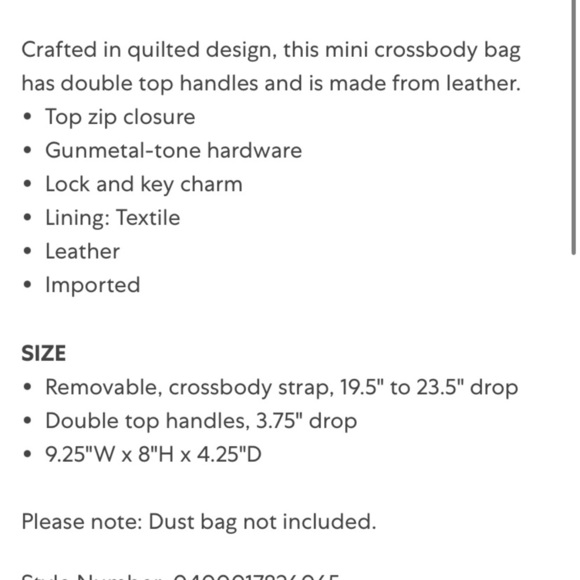 MARC JACOBS Mini Grind Leather Crossbody Bag NEW - Picture 7 of 7